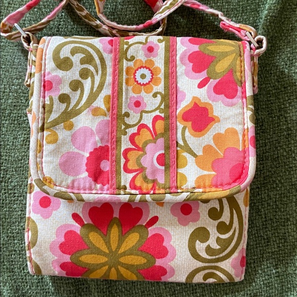 Vera Bradley Handbags - Vera Bradley Coral Pink Floral Quilted Crossbody Bag